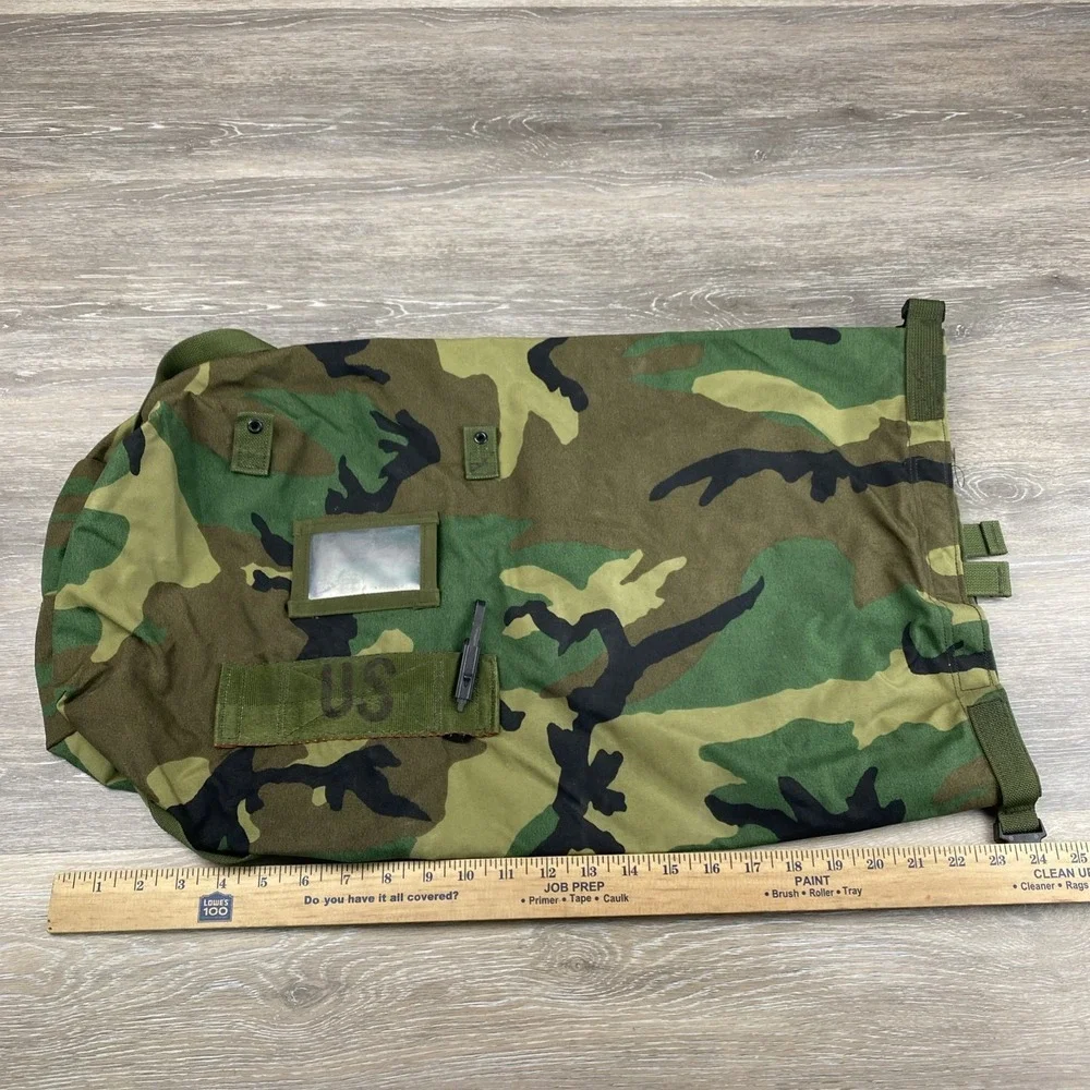 US Military Woodland Camo Bag Carrying Protecting Ensemble USGI Straps Tote Case